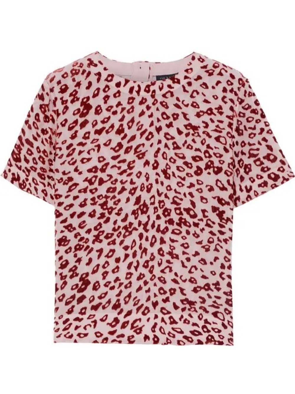 Rag & Bone GIA Animal-Print Velvet Burnout Tee in pink and red (T3) - Picture 2 of 8